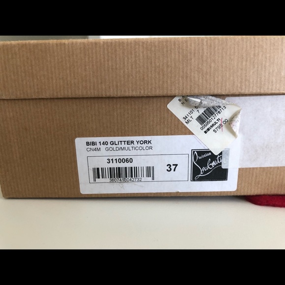 Christian Louboutin Gold Glitter Bibi 140 Pump - Picture 7 of 8